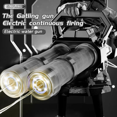Gatling Electric Water Gun for Adults New Double Barrel Squirt Gun with Rotating and  Large Capacity Rotating High-pressure