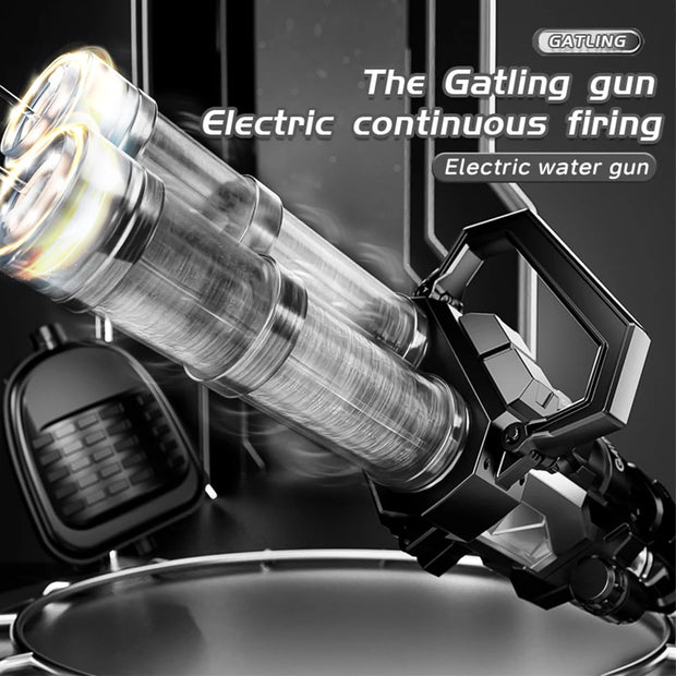 Gatling Electric Water Gun for Adults New Double Barrel Squirt Gun with Rotating and  Large Capacity Rotating High-pressure